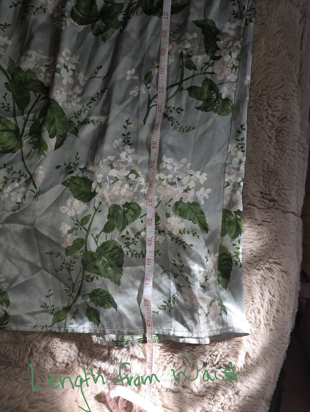 Reformation-Frankie Silk Dress-Sage Green Floral Maxi Dress - Picture 8 of 11